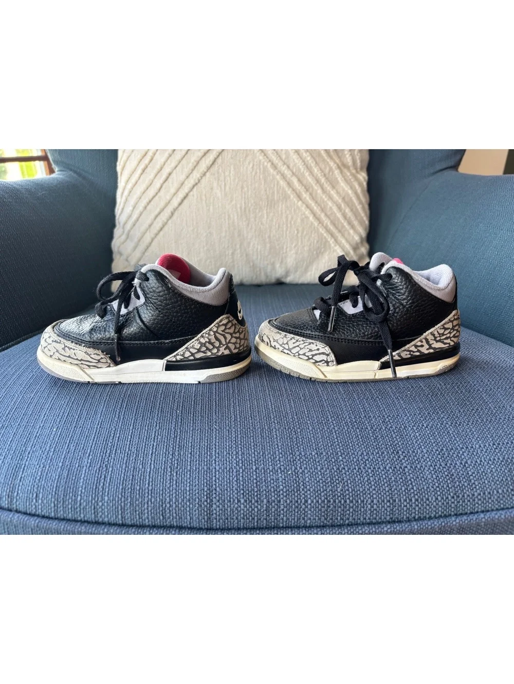 Nike Air Jordan 3 Retro TD Black Cement 832033-021 Toddler Size 8C Shoes